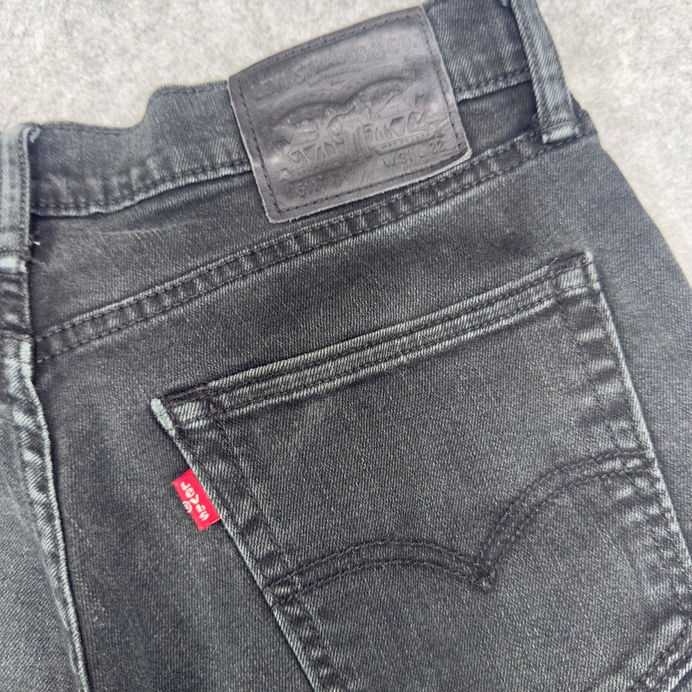 Levis 511 Slim Fit Jeans Mens 31x32 Faded Black Denim Pants 04511-2373 - Picture 5 of 10